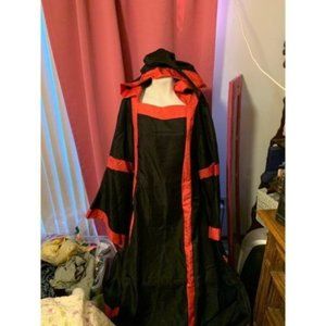 Retro / Gothic Cosplay Dress Costume Square Neck Flared Dress with Hood - Lg